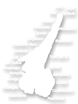 Lake Garda map with links to all hotels grouped by location