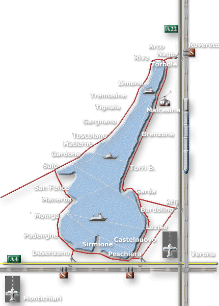 Lake of Garda road map Lake of Garda road map