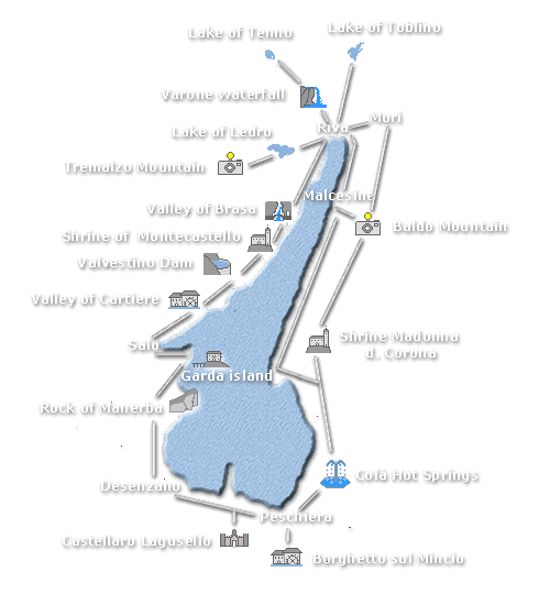 Lake of Garda map of the tours Lake of Garda map of the tours