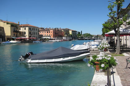 Peschiera the main branch of the river Mincio